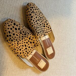 Dolce Vita Leopard-Print Slide Mules in Tan and Black